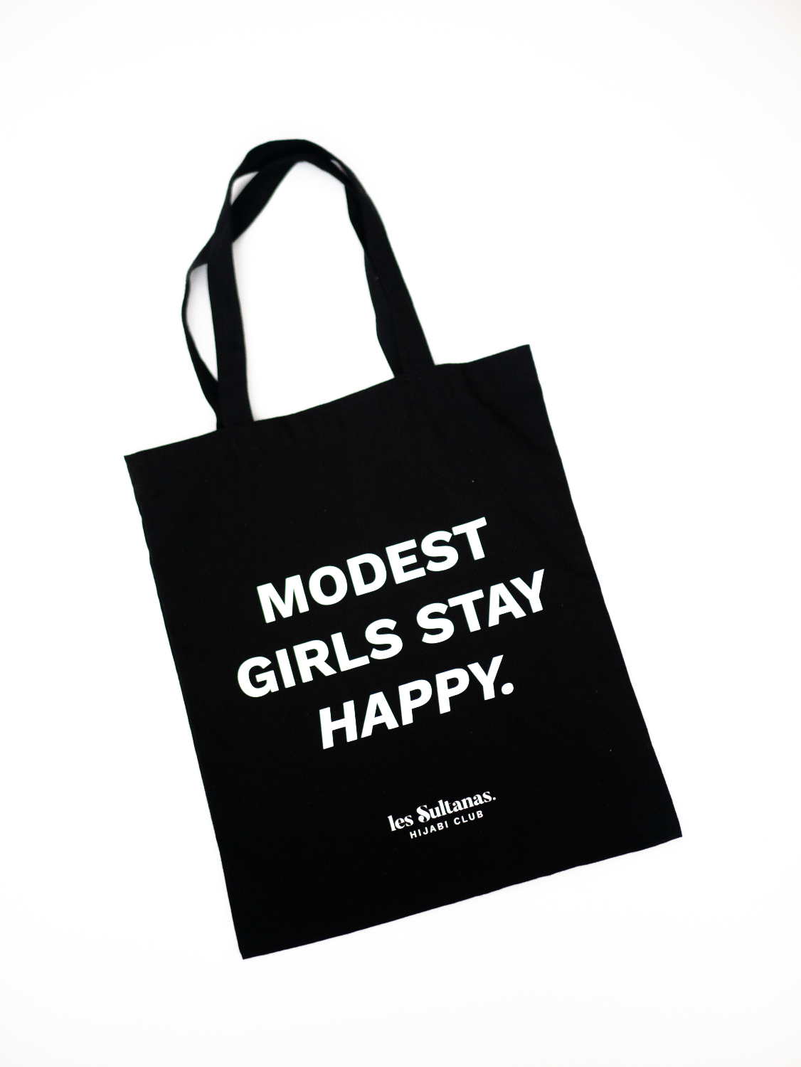 Cotton Tote Bag "Modest Girls" Black