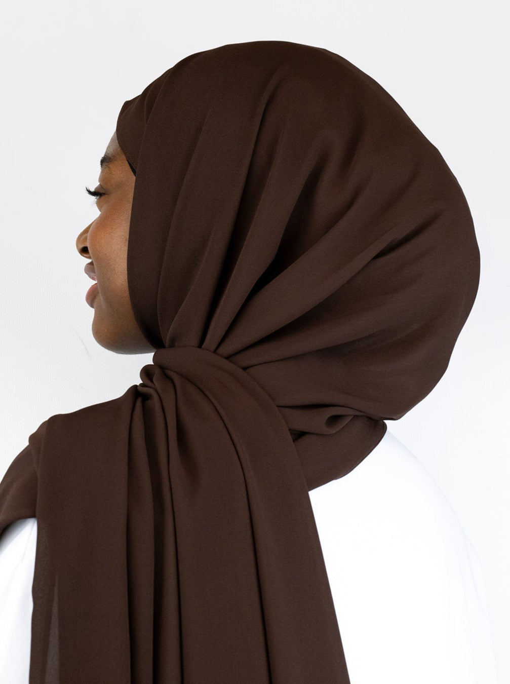 Flower Chiffon Hijab Chocolate Sunflower