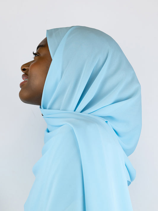 Flower Chiffon Hijab Bluebell