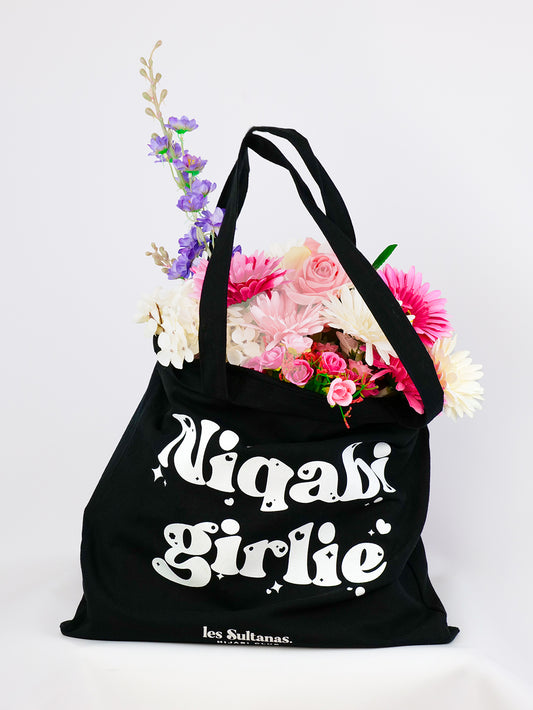 Cotton Tote Bag "Niqabi Girlie" Black