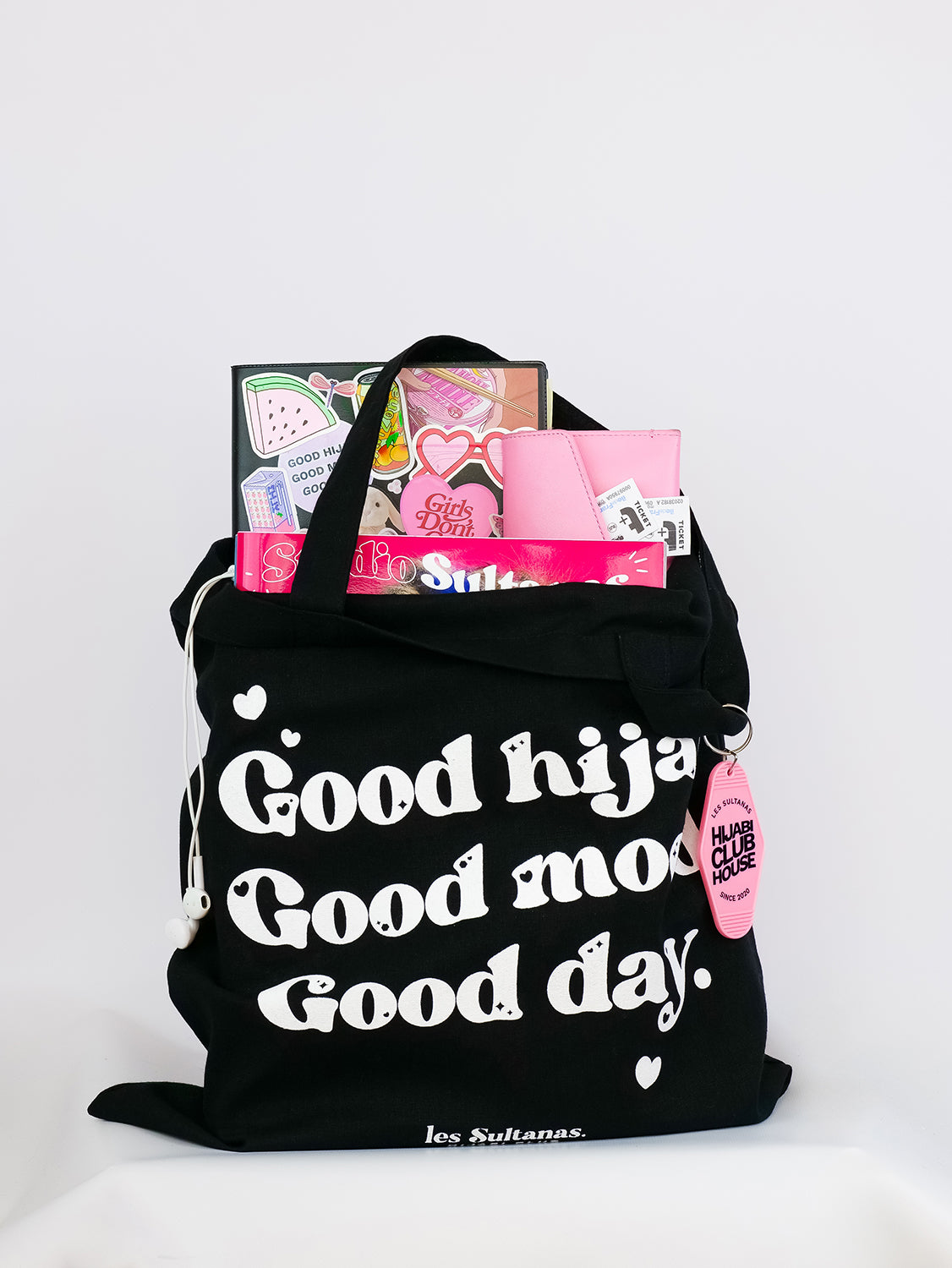 Cotton Tote Bag "Good Hijab" Black