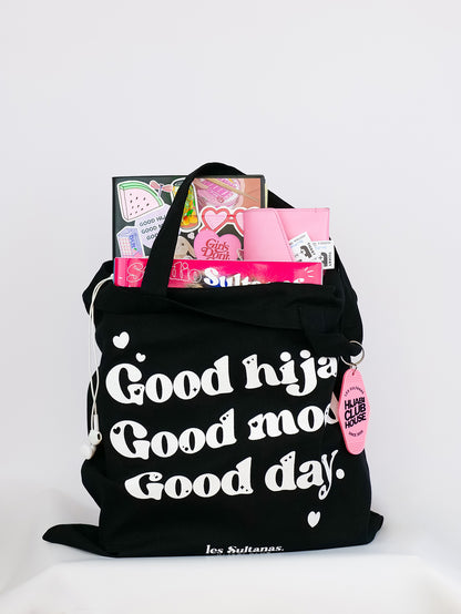 Cotton Tote Bag "Good Hijab" Black