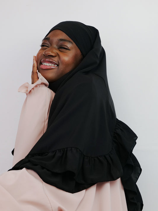 Butterfly Lady Chiffon Khimar, Kohl