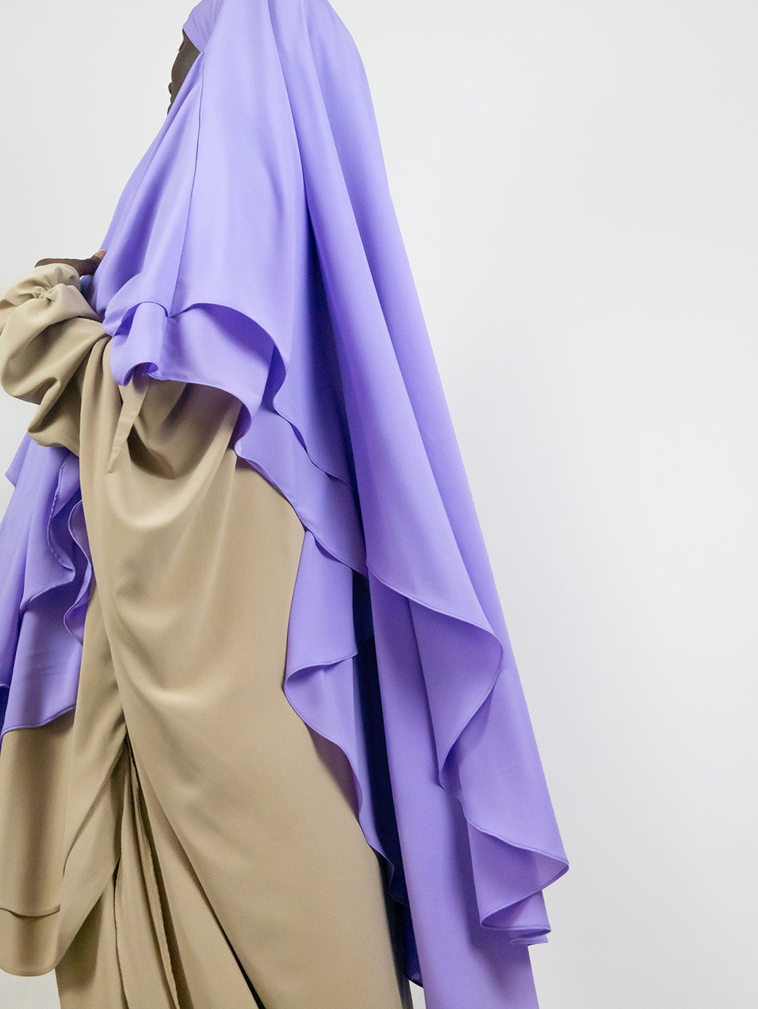 3-Layered Princess Khimar - Taupe main image 1