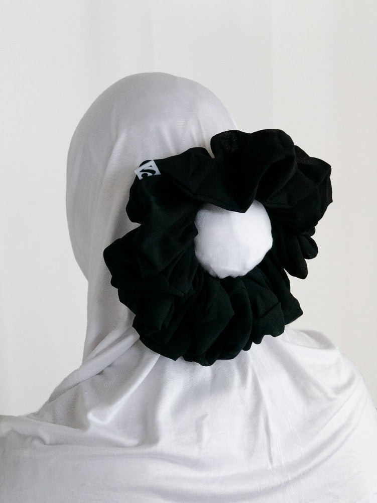 Oversized Chiffon Scrunchie Black