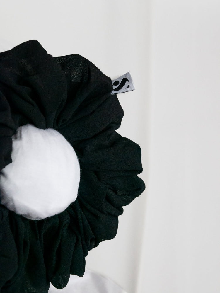 Oversized Chiffon Scrunchie Black