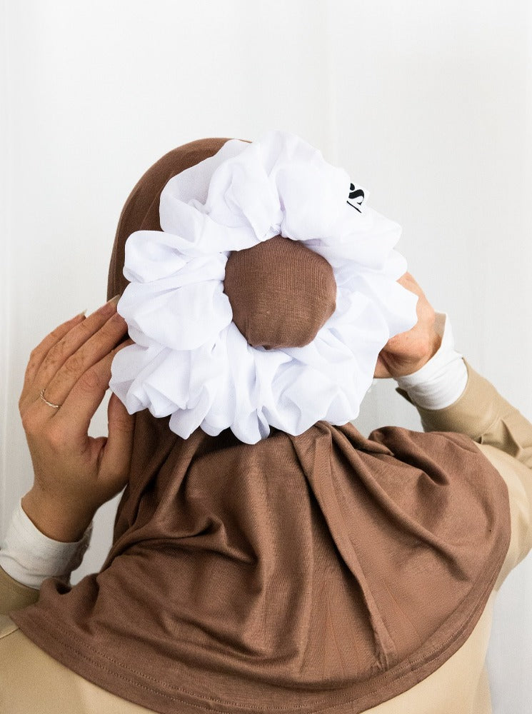 Oversized Chiffon Scrunchie White